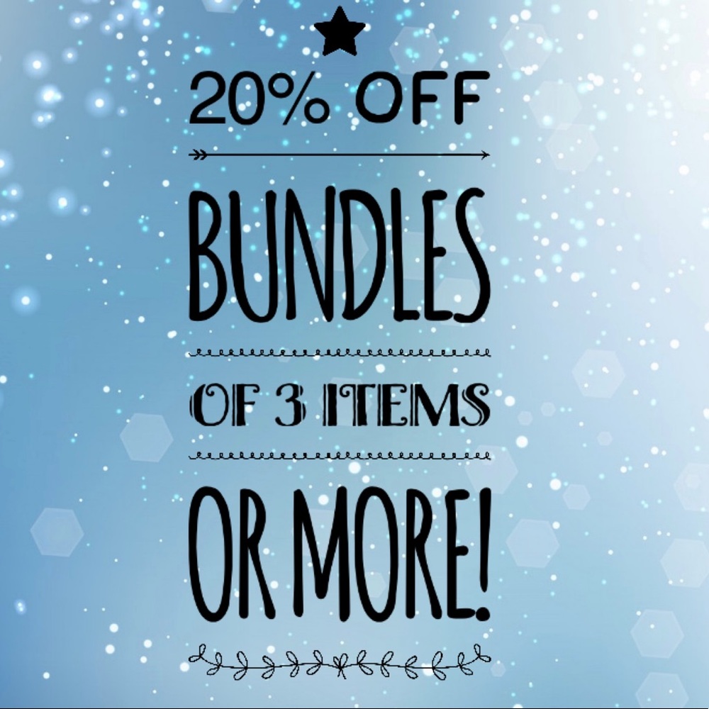 20% off bundles of 3 items or more! 🌟